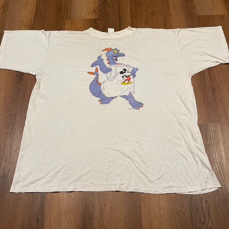 Vintage Disney World Epcot Figment Dragon Mickey USA Sleep Shirt One Size