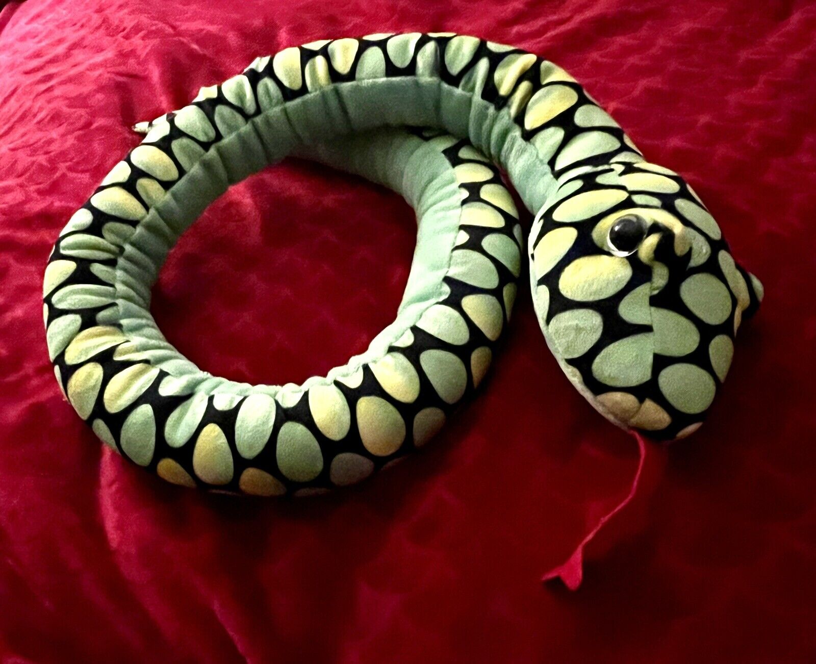2024 New Orleans Mardi Gras Bacchus 48” Stuffed Green Python Snake -RARE-