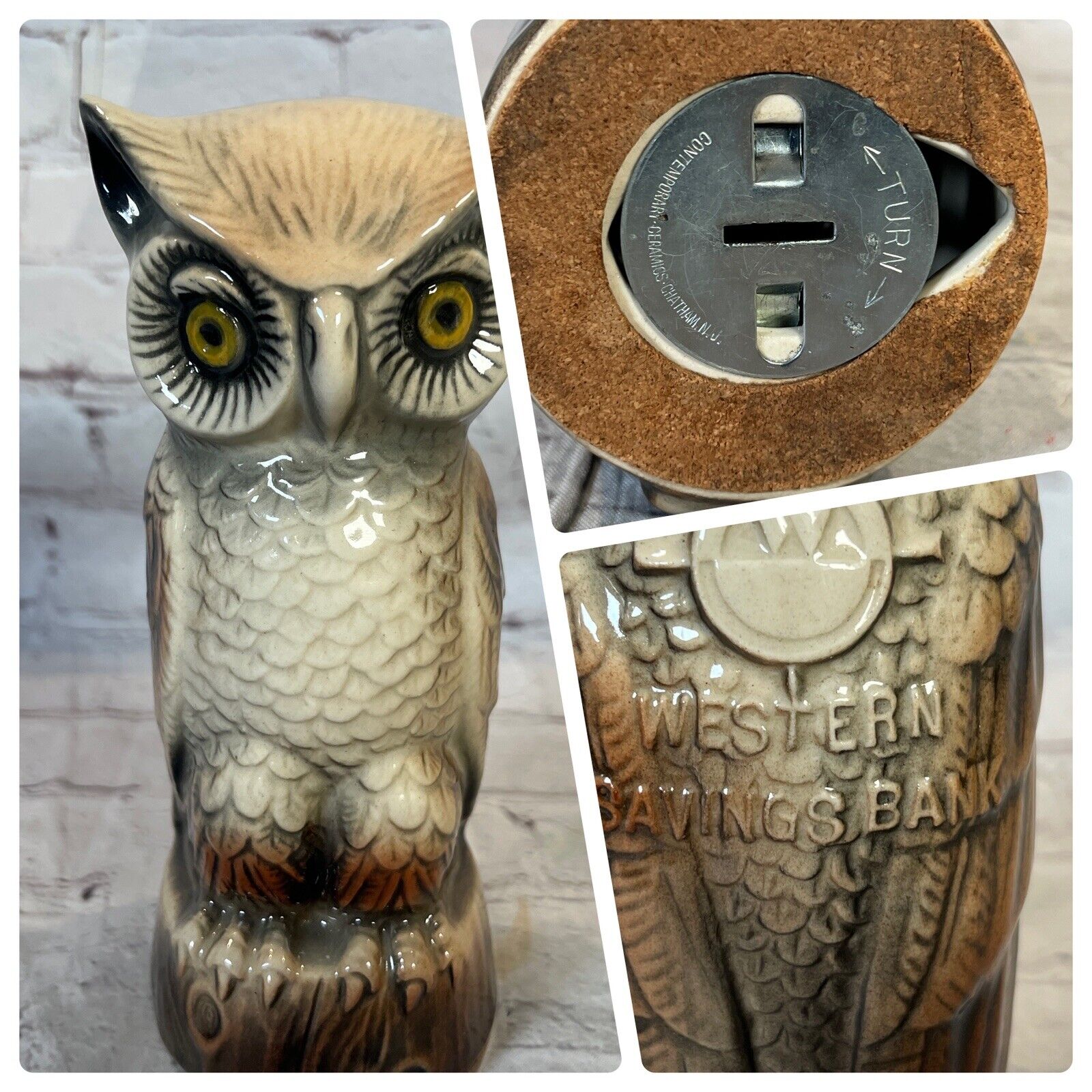 Rare Nelson McCoy Pottery Wise Owl Western Savings Bank Vintage See Video