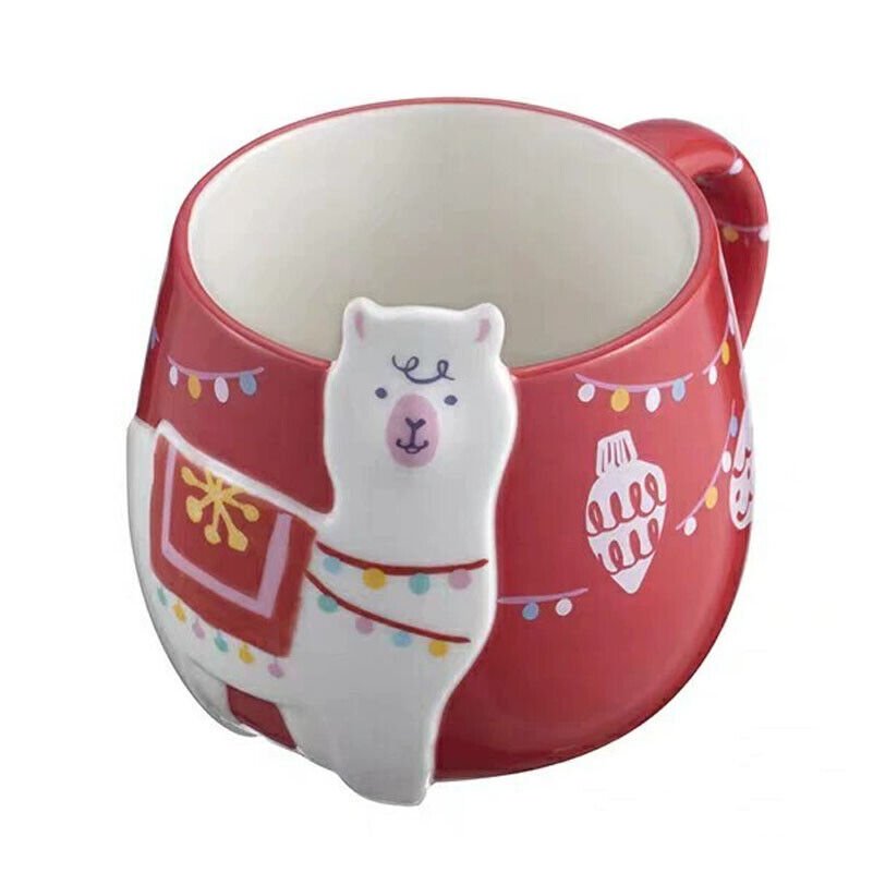 Rare 2018 Authentic Starbucks Taiwan Alpaca 12oz Red Ceramic Cup