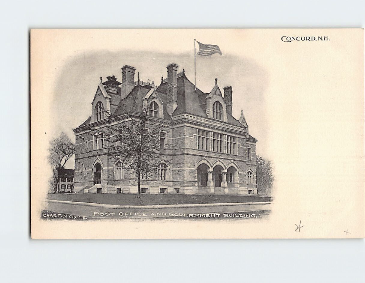 Postcard Post Office & Government Building Concord New Hampshire USA