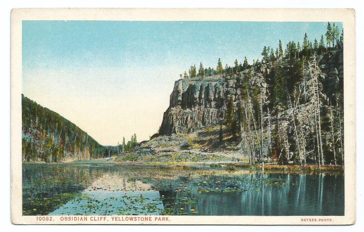 Wyoming WY Postcard Yellowstone Obsidian Cliff c1920s