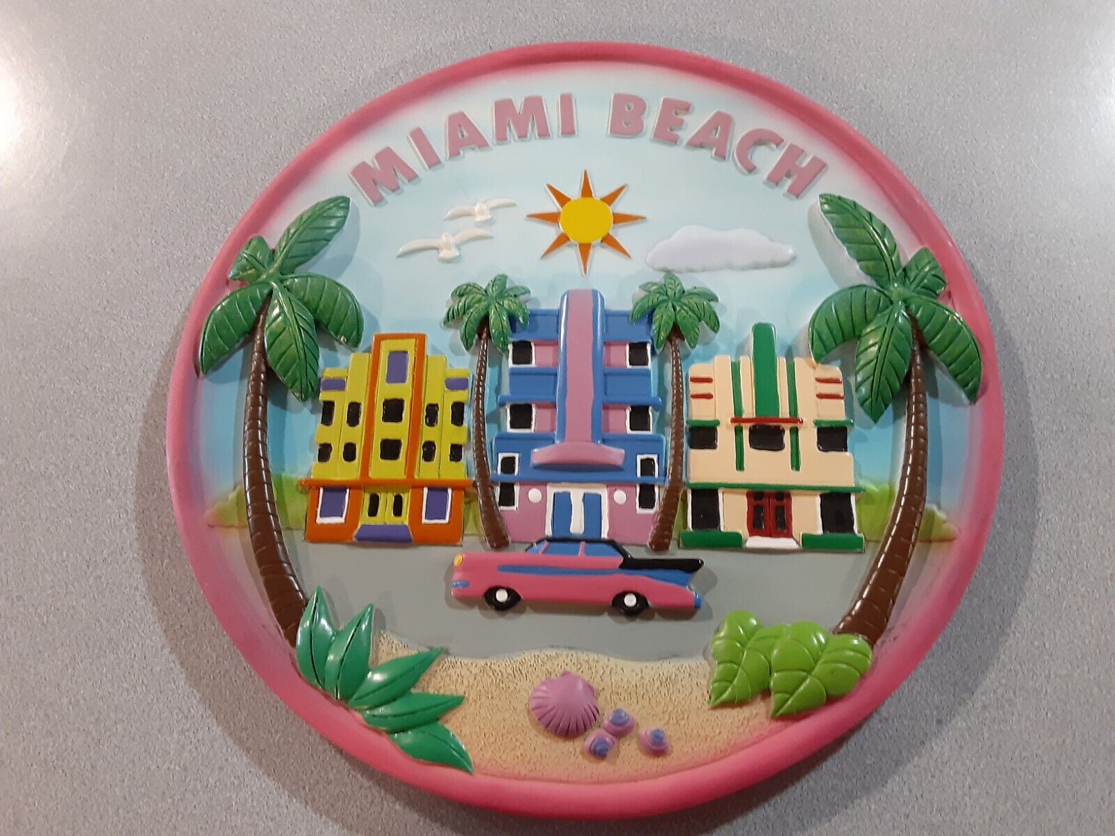 Decorative Multi -Colored Miami Beach Plate 2022 