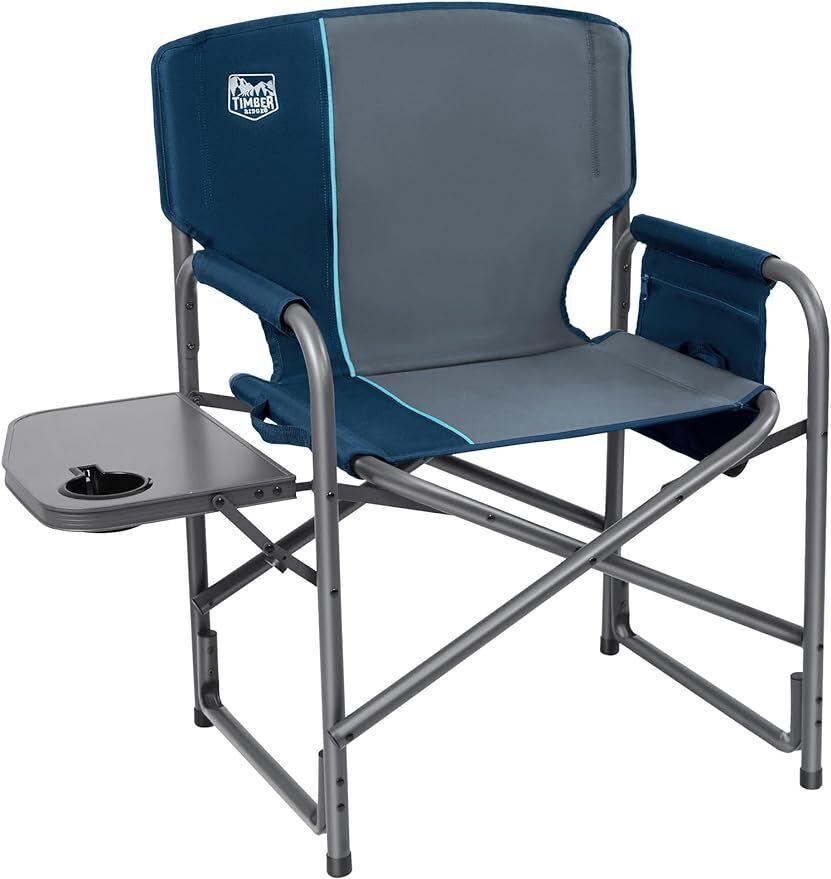 Lightweight Oversized Camping Chair, Portable Aluminum Directors Chair - Blue