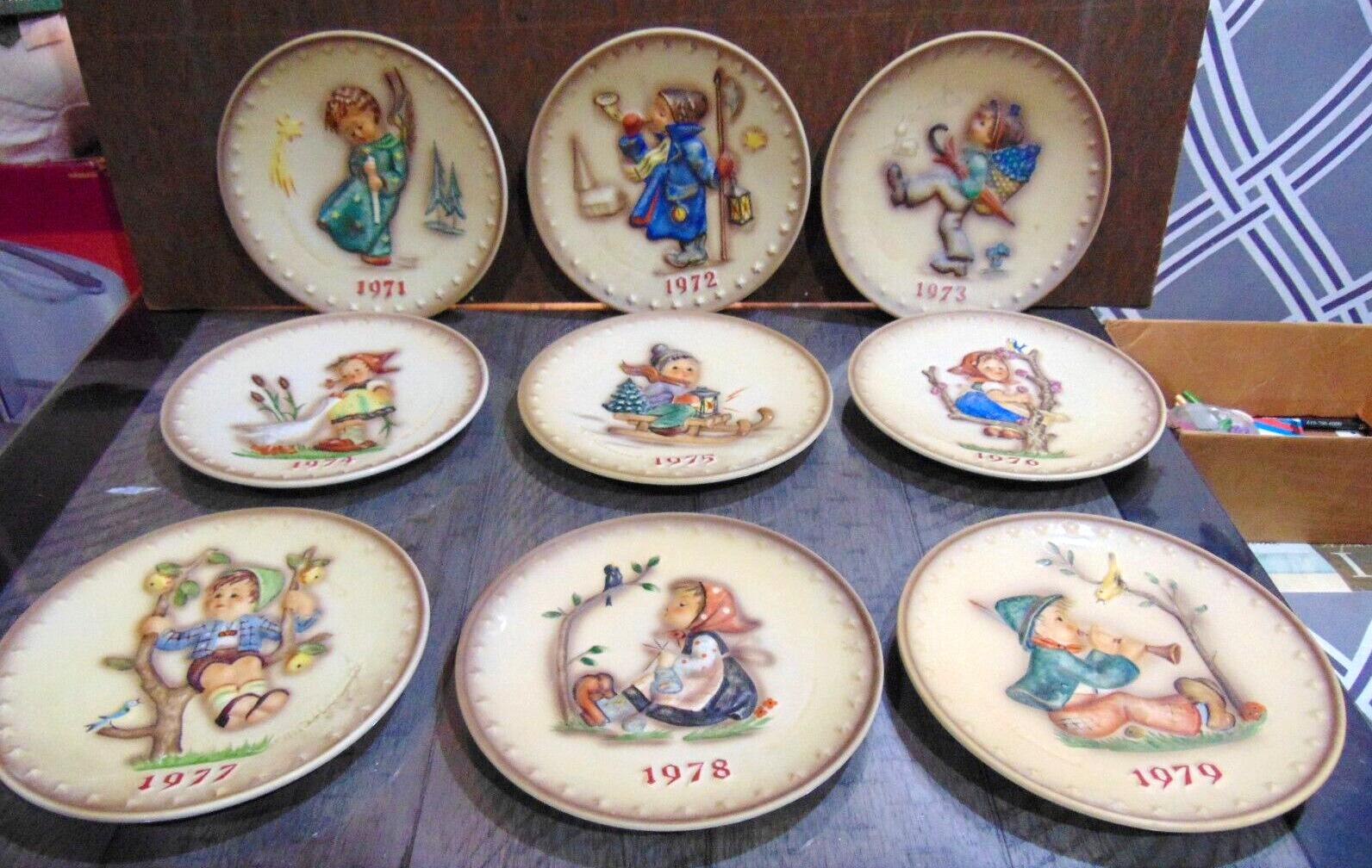 9 M.J. Hummel W. Goebel West Germany Collector Plates 1971 to 1979 No Boxes