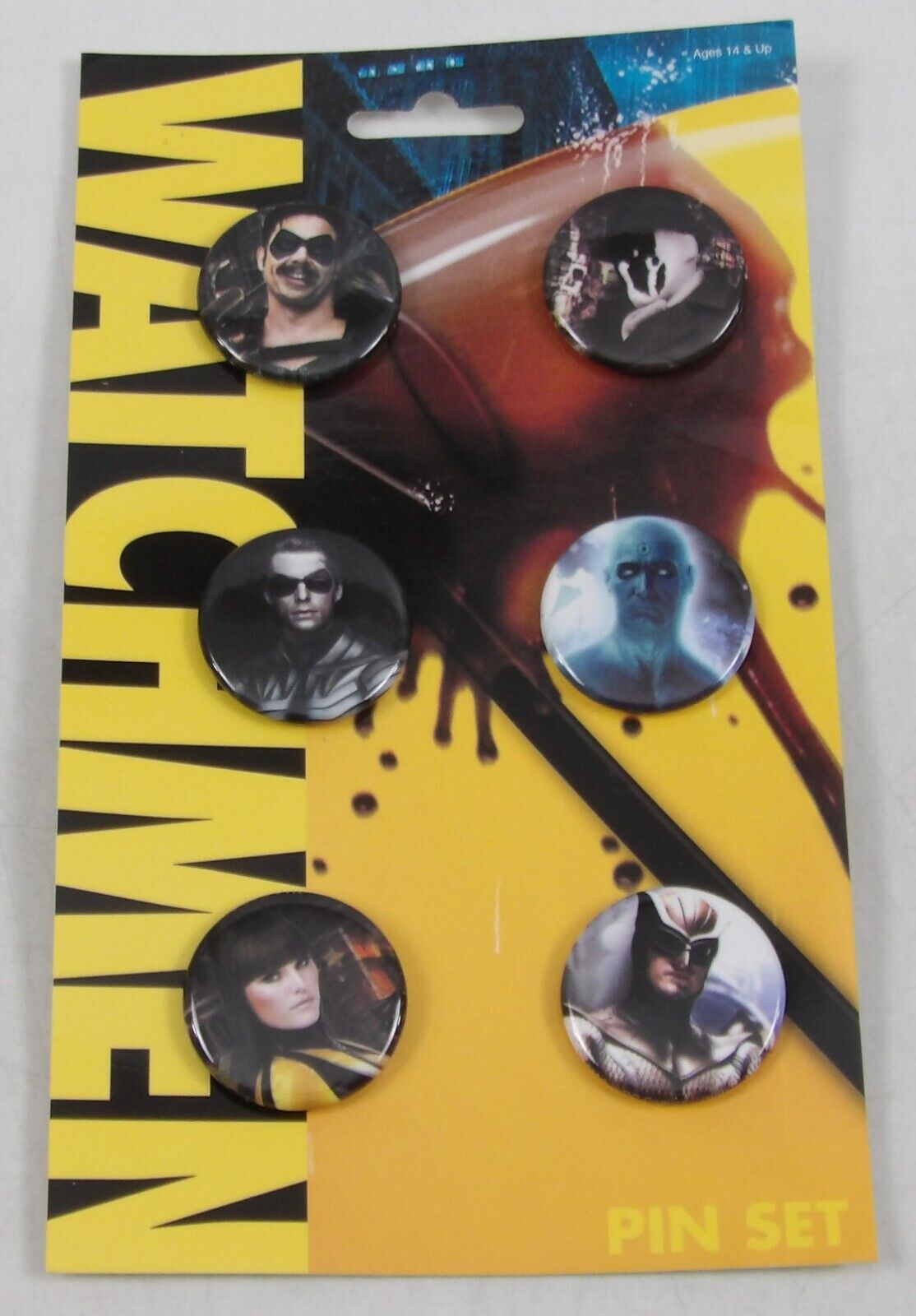 Watchmen Movie Pin Set - Malin Akerman Jeffrey Dean Morgan Rorschach Manhattan