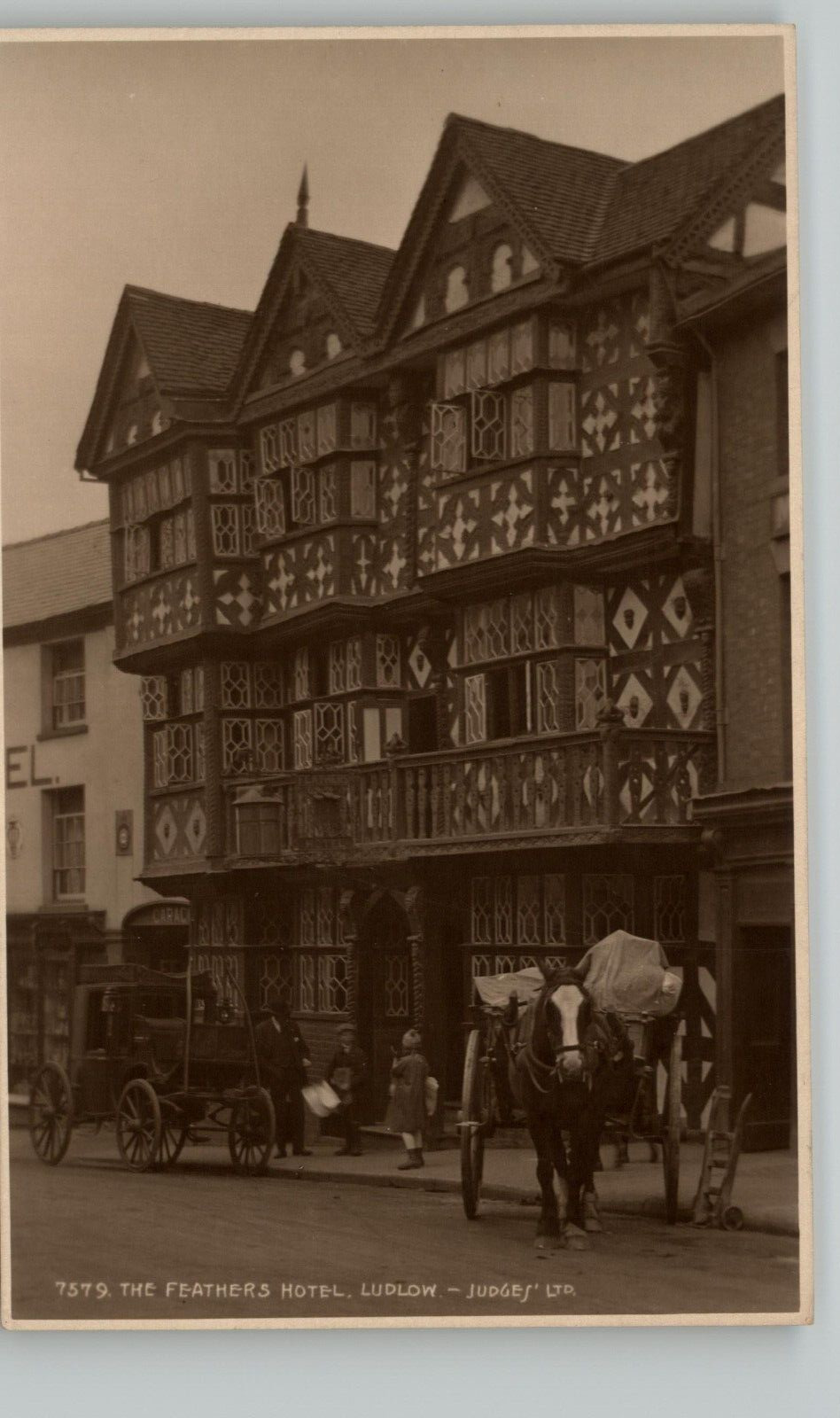 RPPC Postcard - The Feathers Hotel - Ludlow - Judges Hastings