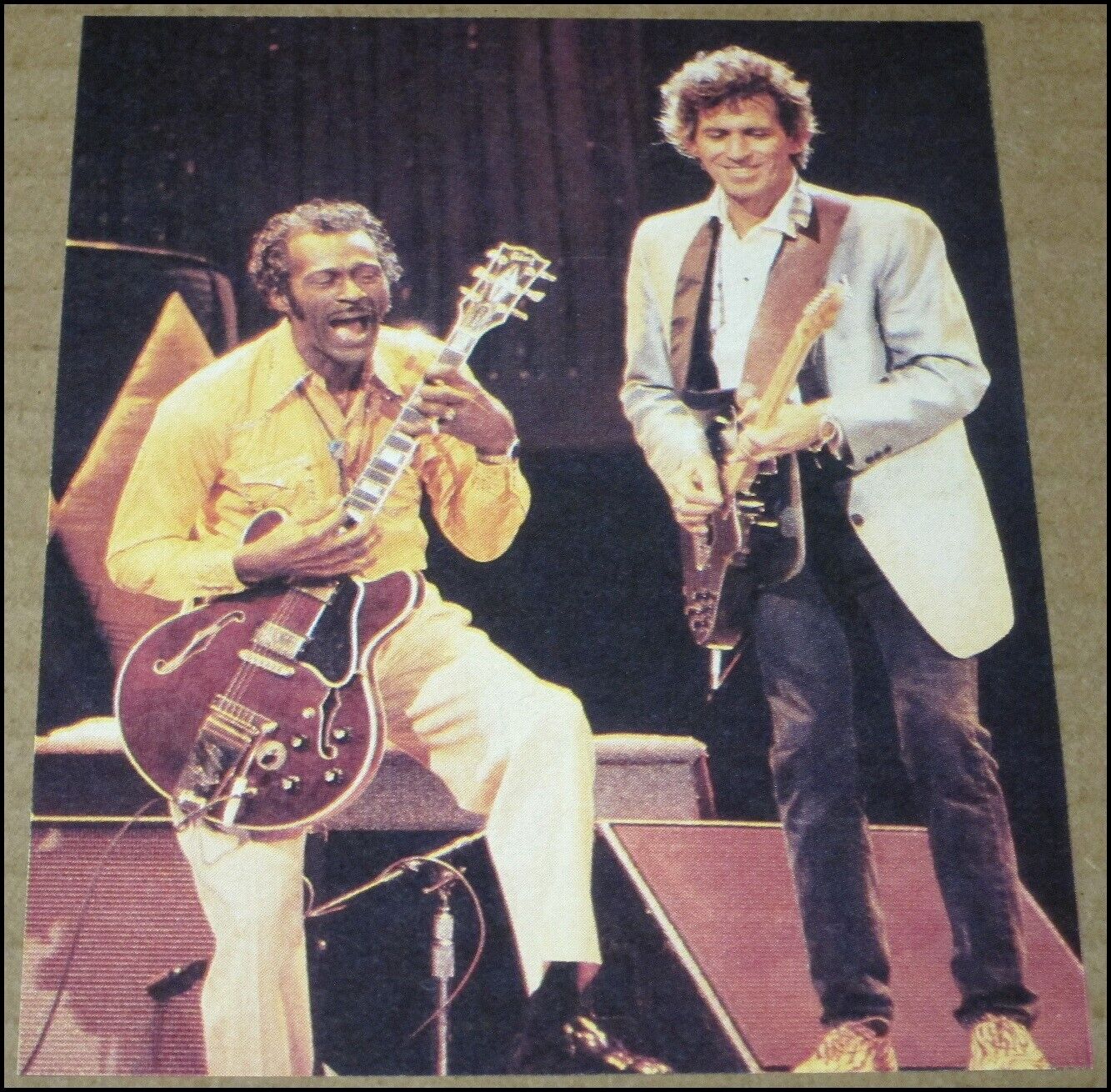 1987 Chuck Berry & Keith Richards Rolling Stone Photo Clipping 4.25\