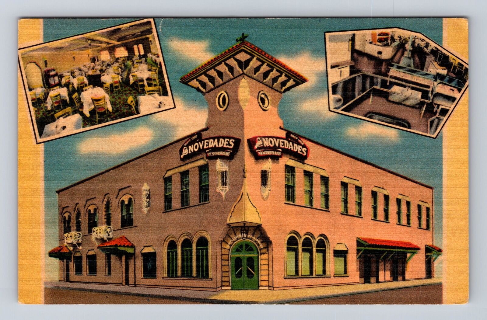 Tampa FL-Florida, Las Novedades Spanish Restaurant Advertising Vintage Postcard