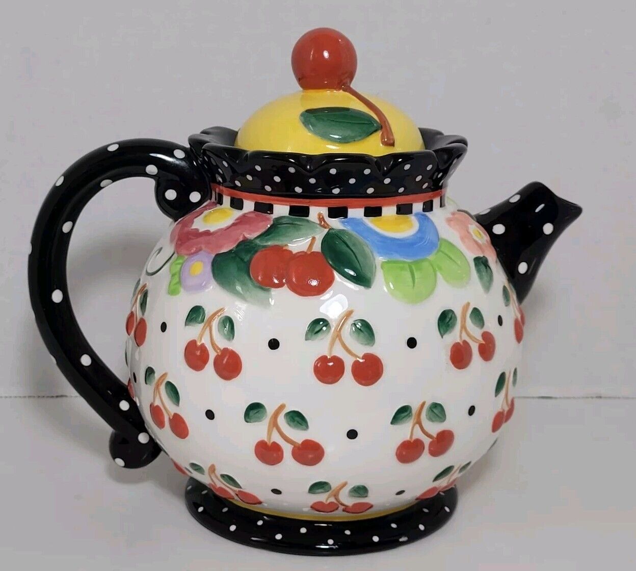 Mary Engelbreit OH SO BREIT Cherries Teapot 2000 Collectible Cherry Whimsical
