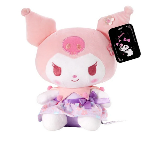New Sanrio Kuromi Chromi Fluffy Sakura Pink Sitting Skirt Cute Plush LARGE Toy