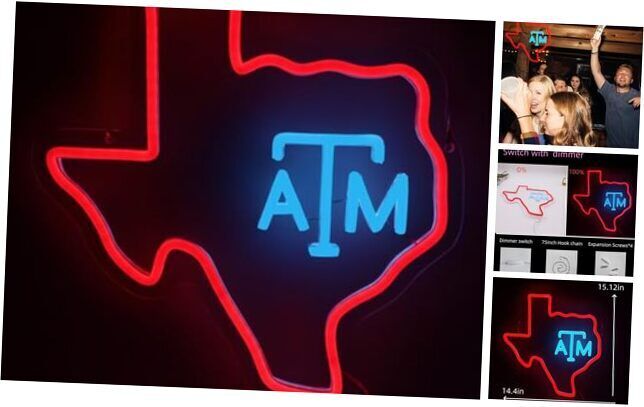 Bjfsirma Texas A&M Neon Sign Texas A&M LED Neon Wall Decor for Texas-Red