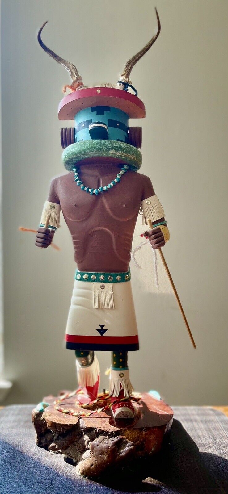 Vintage Hopi Inspired Kachina Doll Crafted By Robert (Bob) Rainey