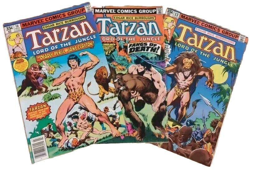 LOT OF 3 VINTAGE TARZAN COMIC BOOKS 10,12, &13