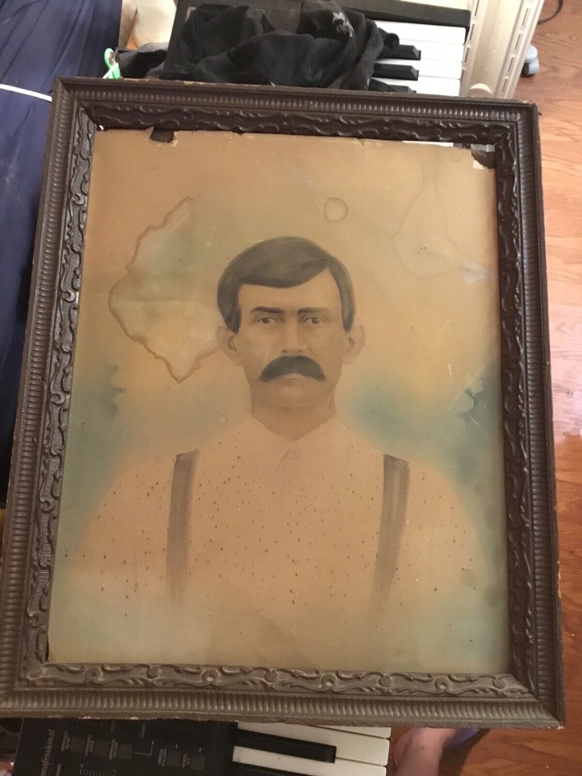 Rare  Hand Tinted Solar Enlarged Portrait of Old West Hero Sheriff Pat Garrett