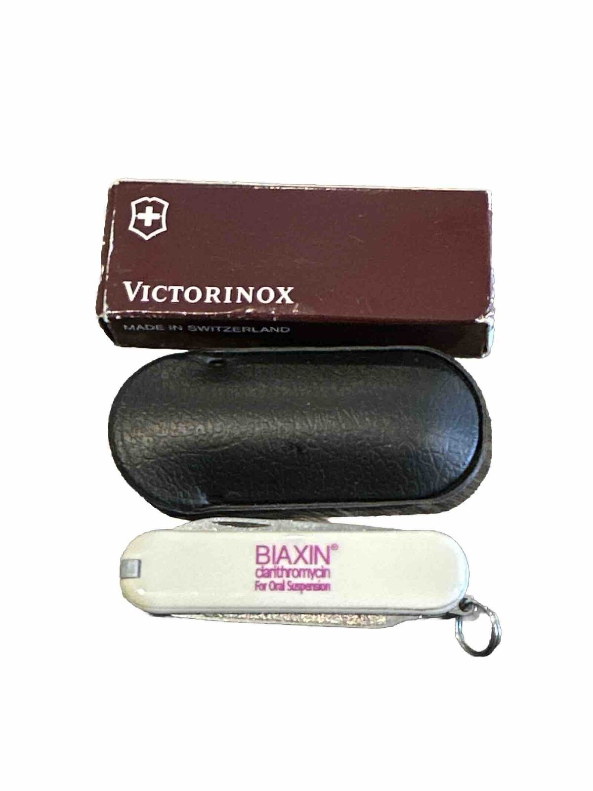 BIAXIN Logo Victorinox Swiss Army Knife Classic SD White 58mm NOS Vintage