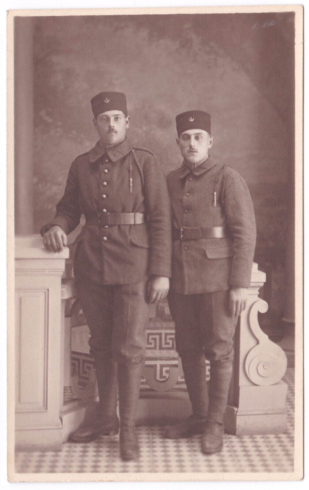 Late/Post WWI Era 1st Mixed Zouave & Tirailleu Regiment Soldiers Portrait RPPC