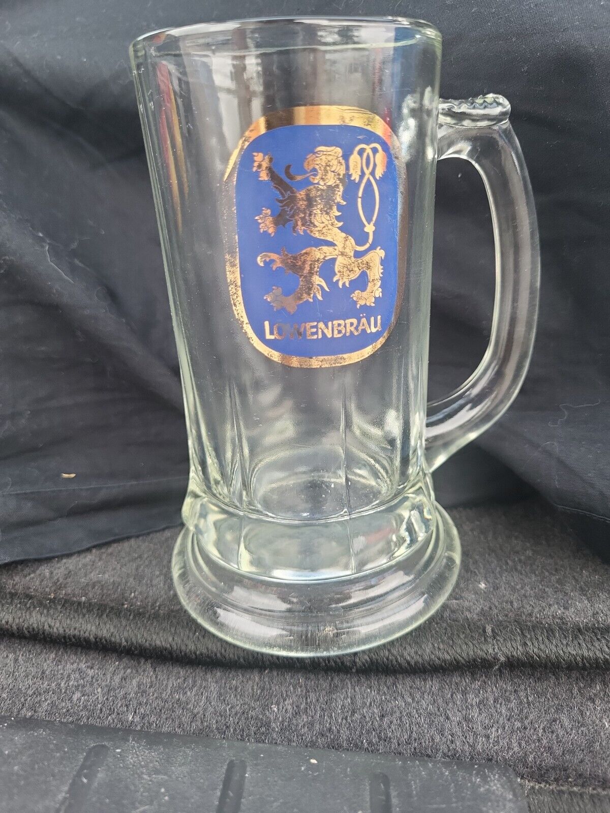 Vintage Lowenbrau Munich 12oz Glass Mug