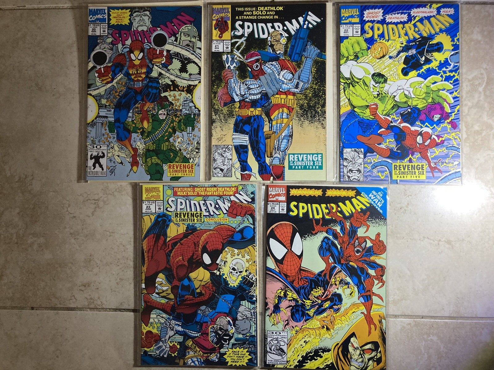 Spider-Man Lot, issues 20, 21, 22, 23, 24, 25, 26, 27, 28, 29.  Very High Grade