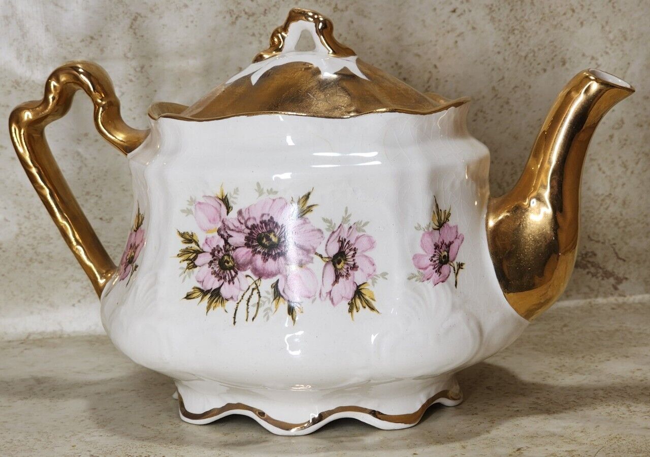 Tartan Boston Teapot, Arthur Wood Teapot, Antique Teapot, English Teapot