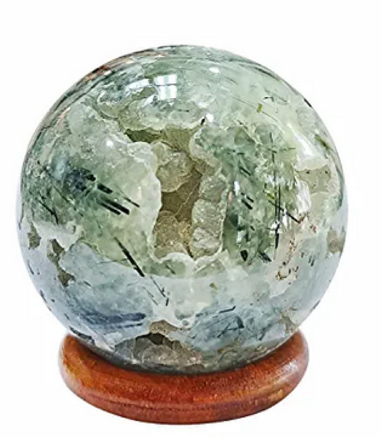 Prehnite Sphere Polished Healing Crystal Ball For Meditation