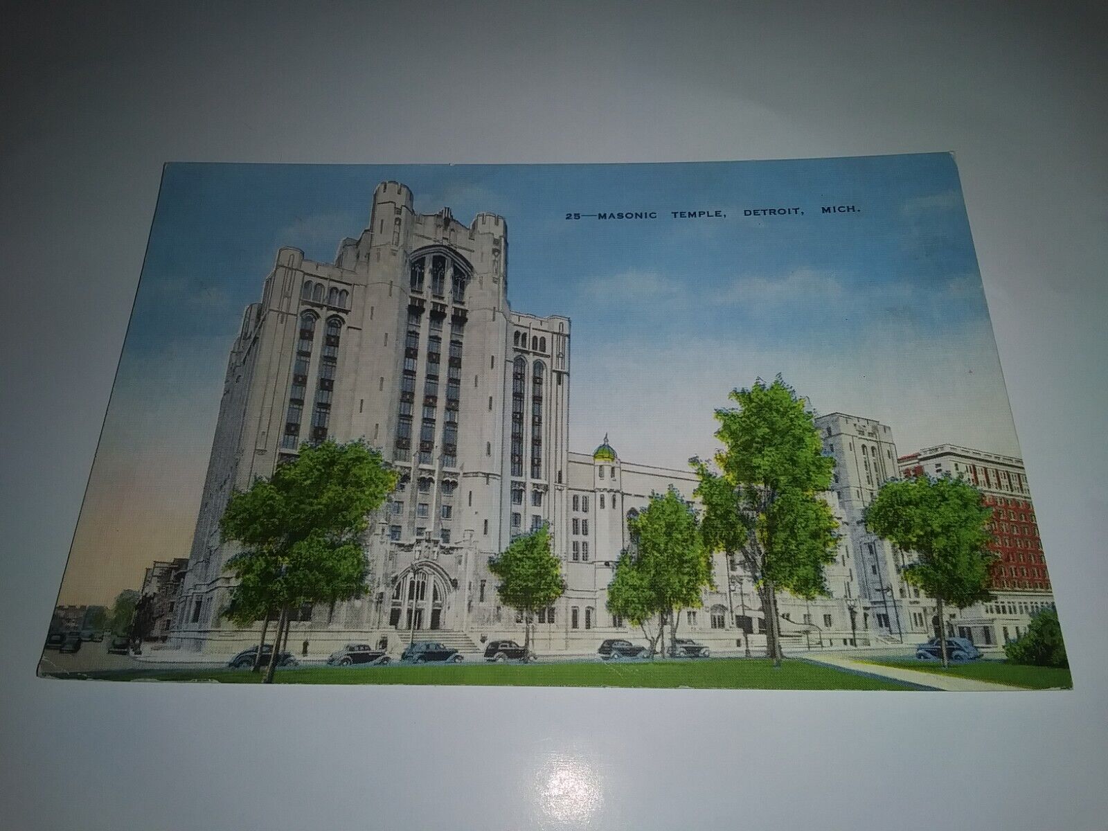 Vintage Masonic Temple Detroit Michigan Postcard