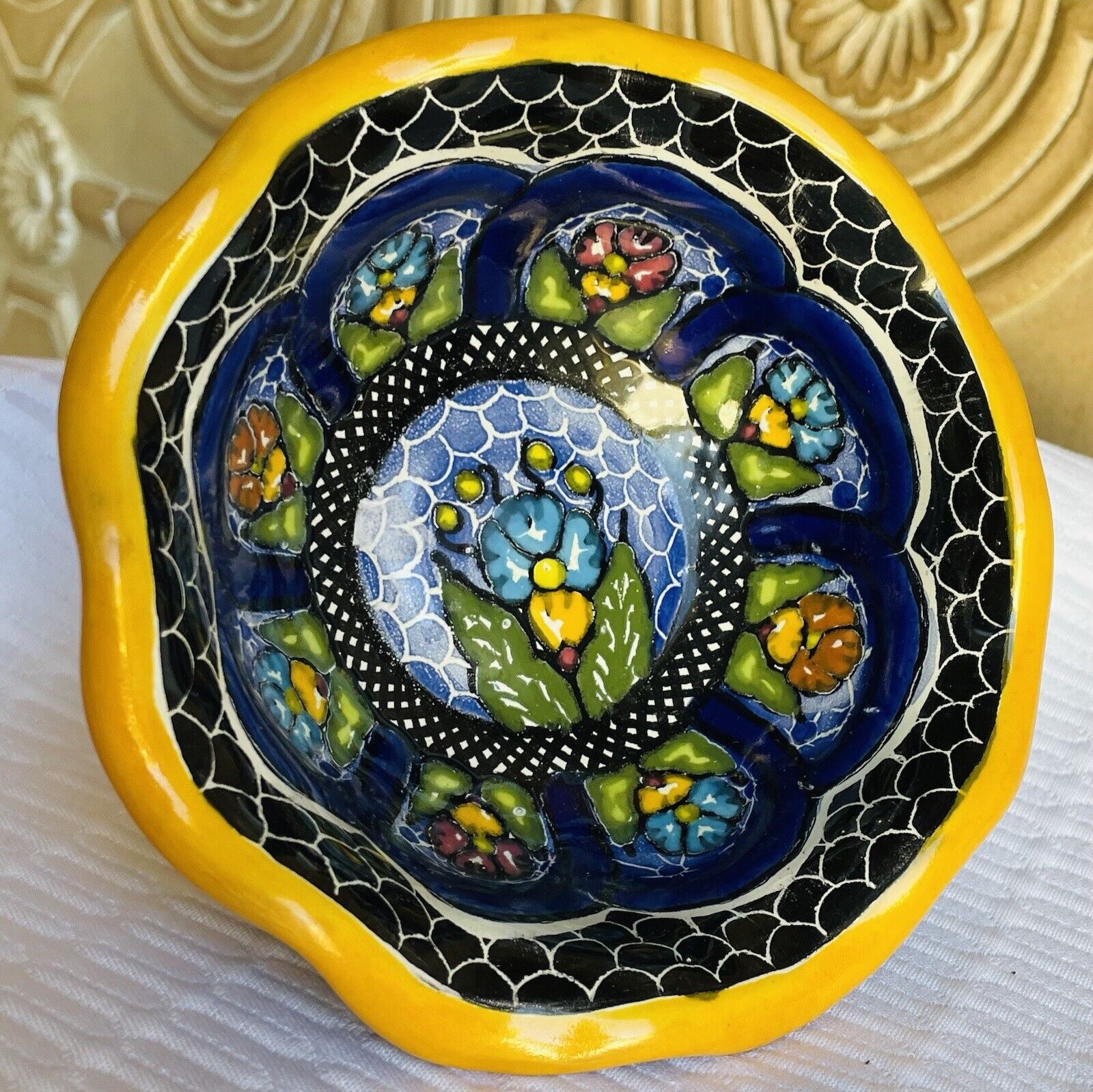Talevera Pottery Signed Maximo Huerta Amozoc Puebla Stunning