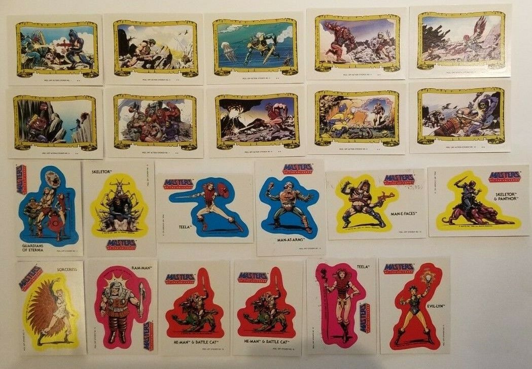 1984 Mattel Complete Masters of the Universe Sticker Puzzle Trading Cards Rare 