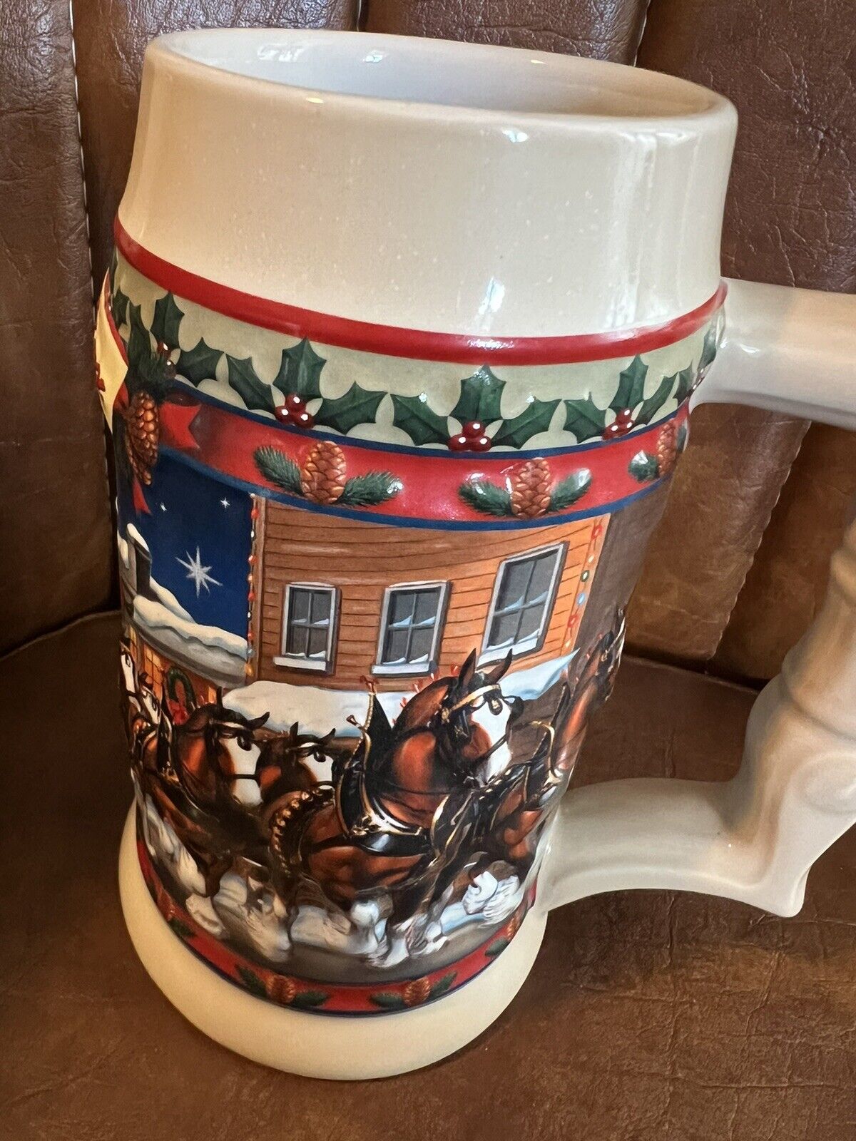 2003 Budweiser Holiday Stein Collectible Old Towne Holiday
