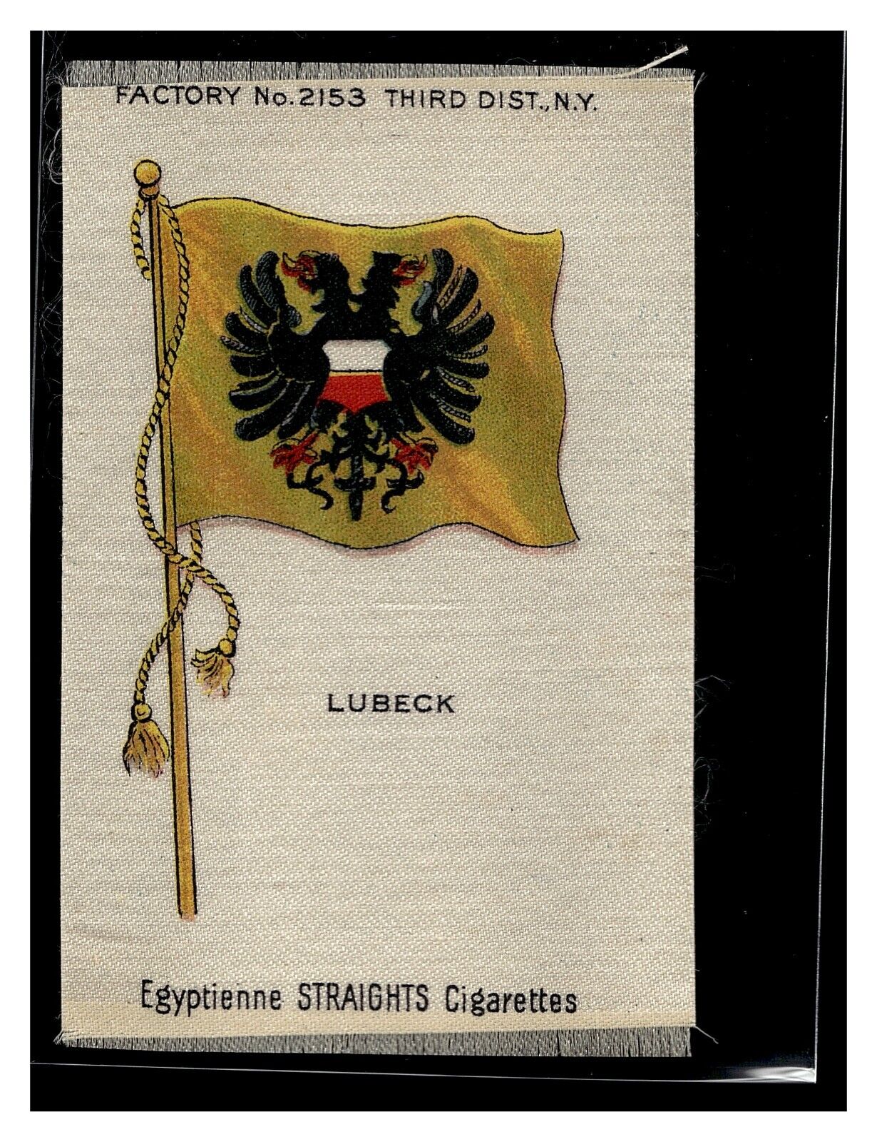 LUBECK 1910 AMERICAN TOBACCO EGYPTIENNE STRAIGHTS CIGARETTES SILKS FACT 2153