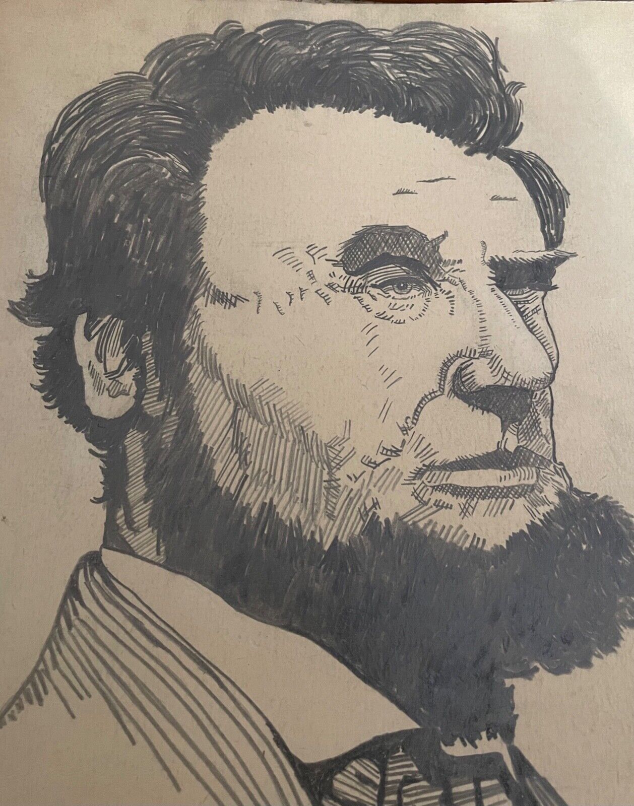 ABRAHAM LINCOLN PENCIL PORTRAIT ~ Abe Lincoln by Frank Keephe ~ President