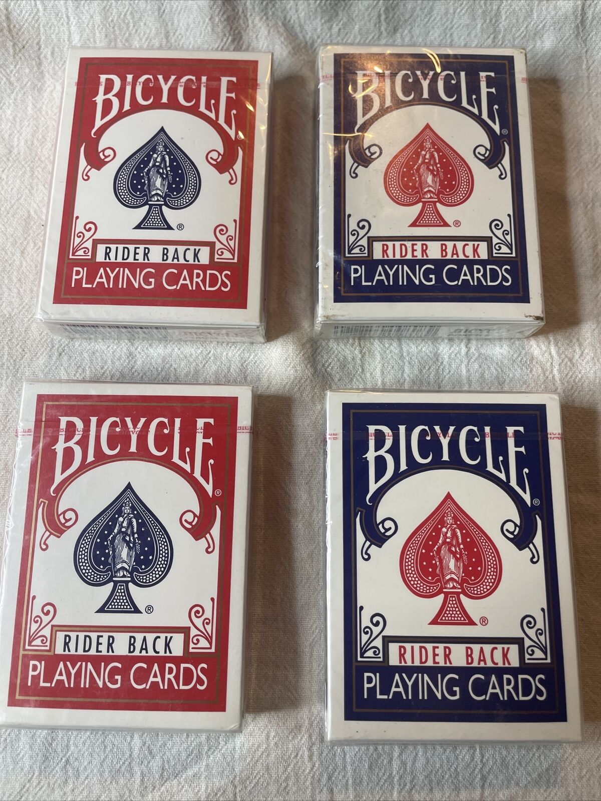 4 Decks Bicycle Poker 808 Blue&Red Rider Back Playing Cards - Blue seal Ohio 