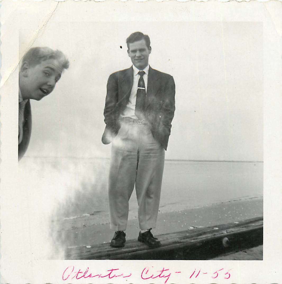 vintage SNAPSHOT Young Men on Atlantic City Beach 1955 Gay Int 