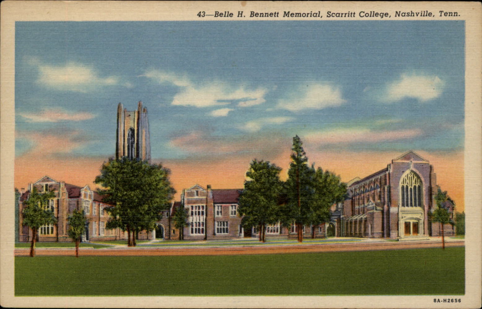 Belle Bennett Memorial Scarritt College ~ Nashville Tennessee ~ 1940s linen