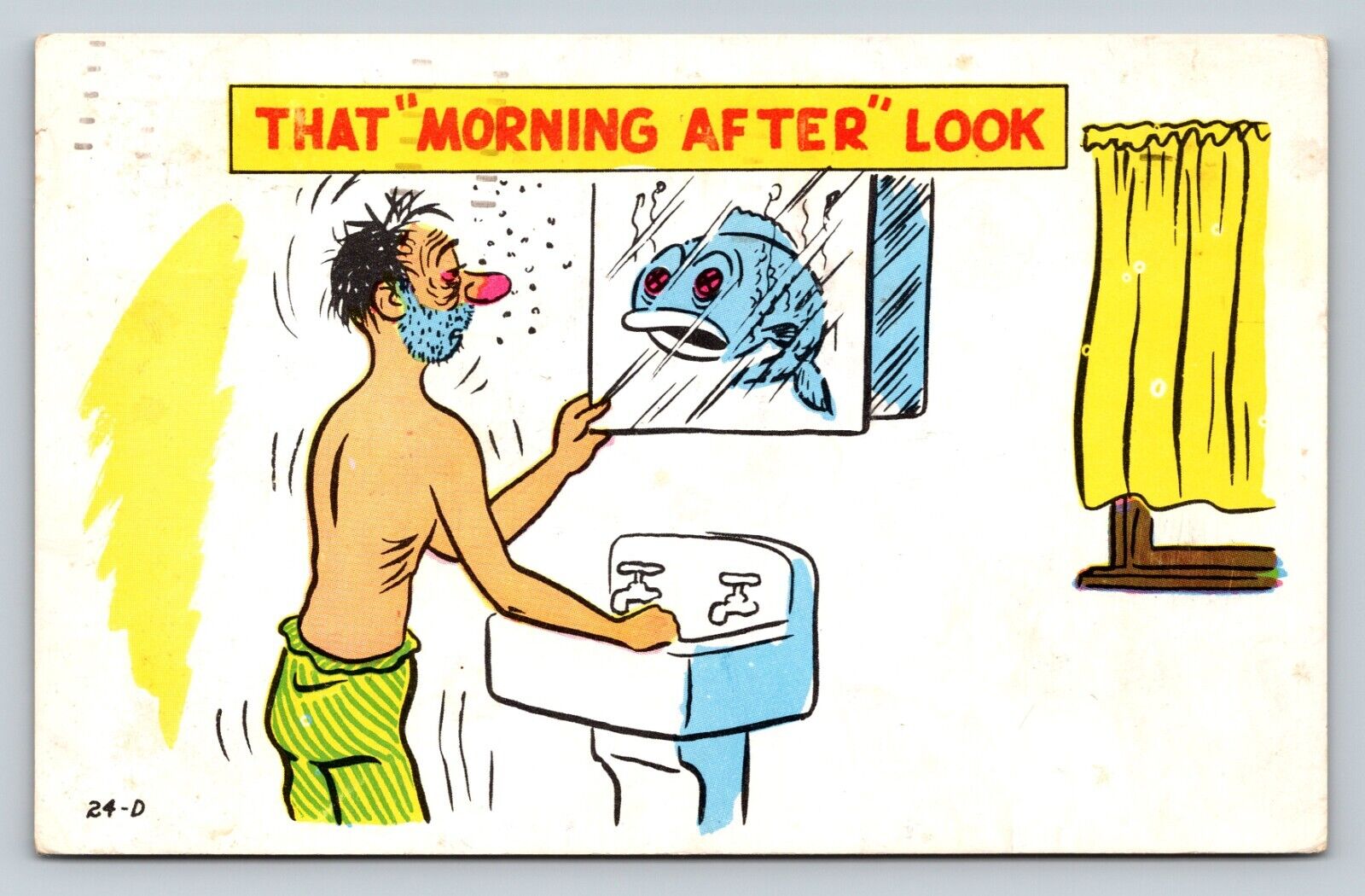 c1955 Morning After Look VINTAGE Postcard 6c Air Mail 0786