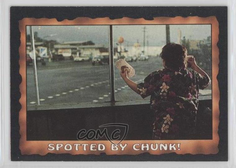 1985 Topps The Goonies Spotted by Chunk #12 d8k
