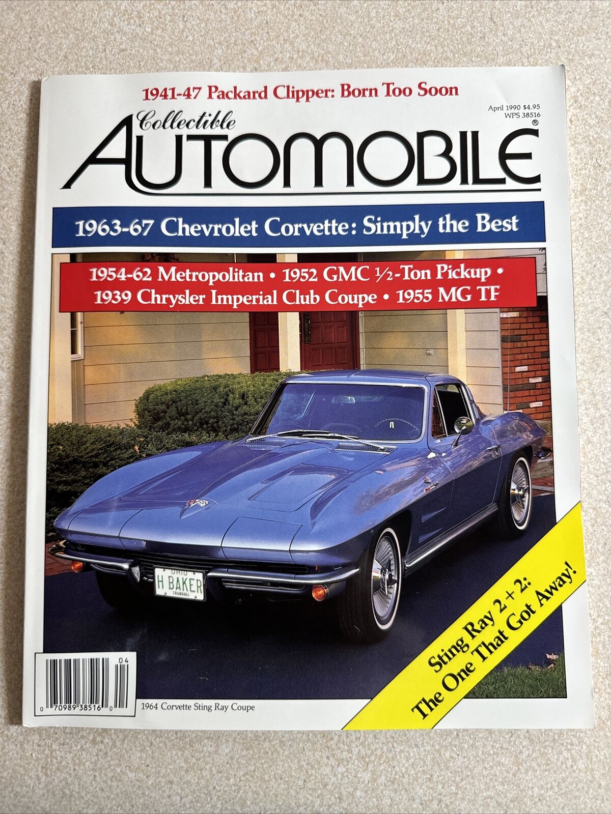 Collectible Automobile Magazine April 1990 Metropolitan Chrysler Imperial MG TF