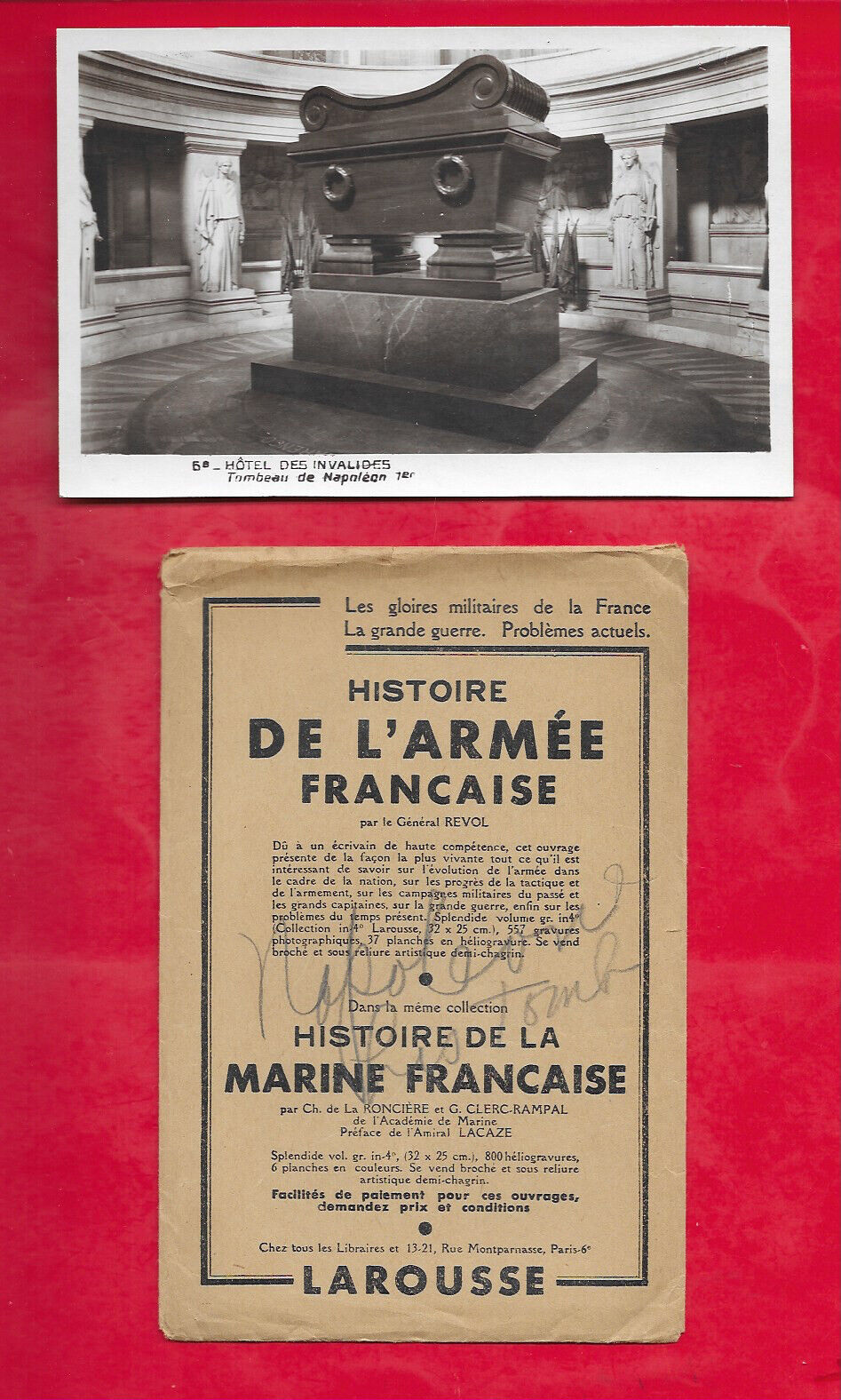 Vintage France Unused Postcard of Napoleon\'s Tomb with Unique Old Envelope Z-247