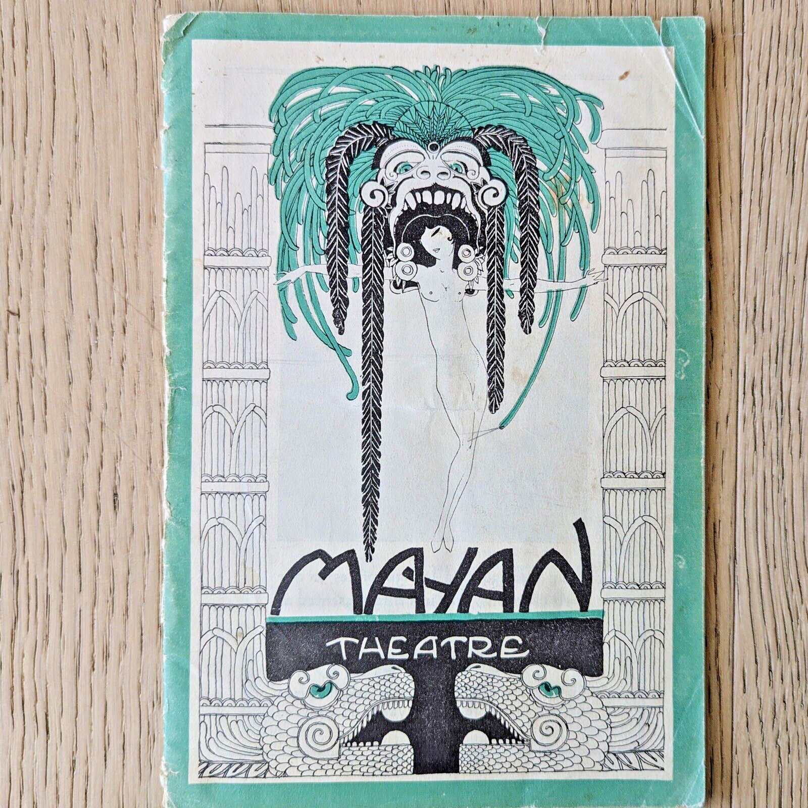 Mayan Theatre Vintage Hollywood Los Angeles 1928 Art Deco Program Mark Twain