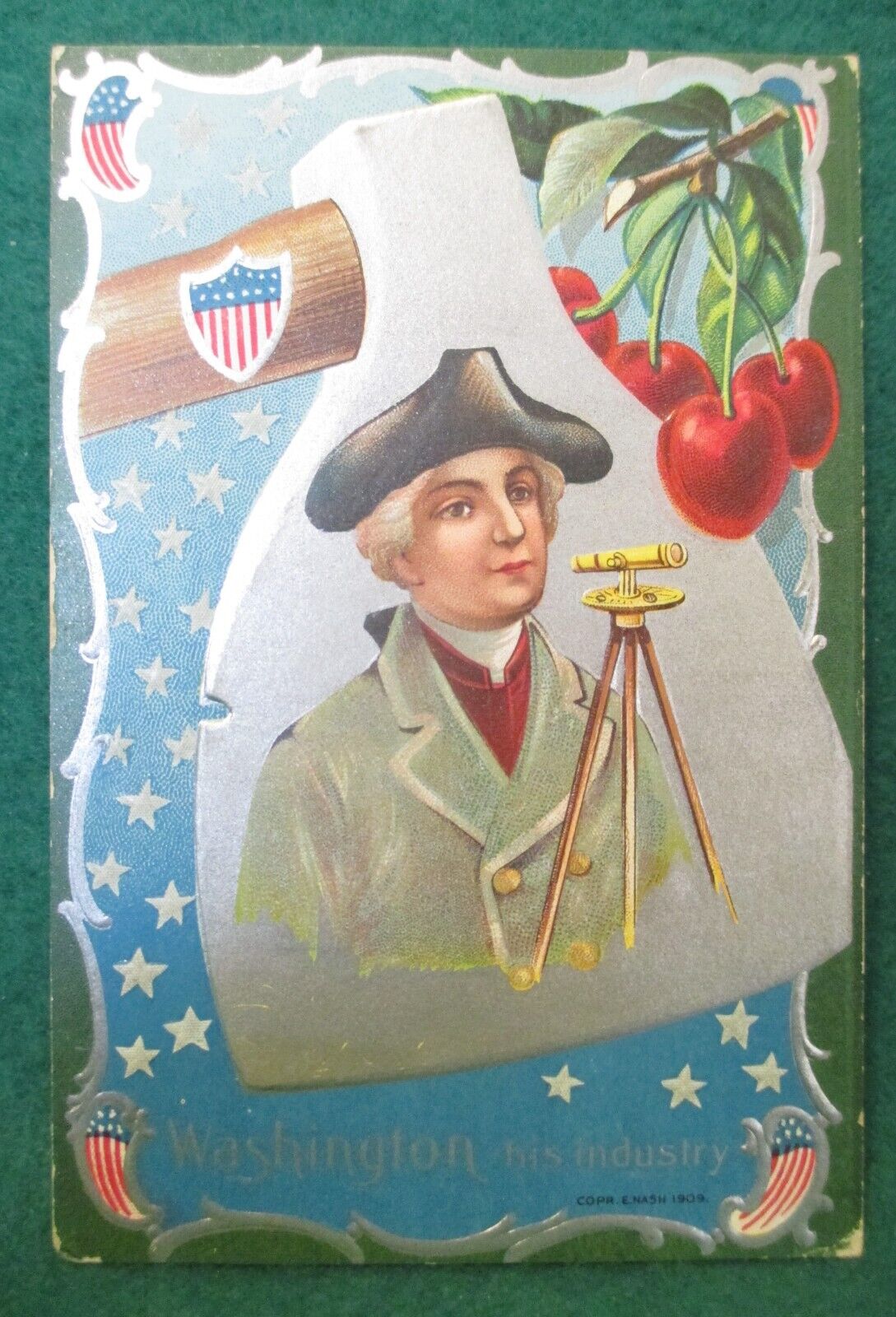 Estate Sale ~ Vintage Embossed Patriotic Postcard - Washington his Industry