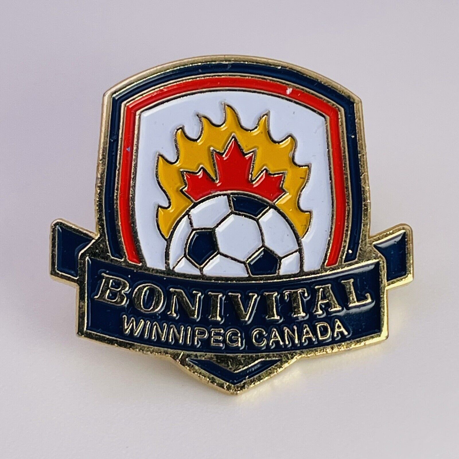 Bonivital Winnipeg Canada Soccer Club Team Enamel Pin - Lapel, Hat - Scorching