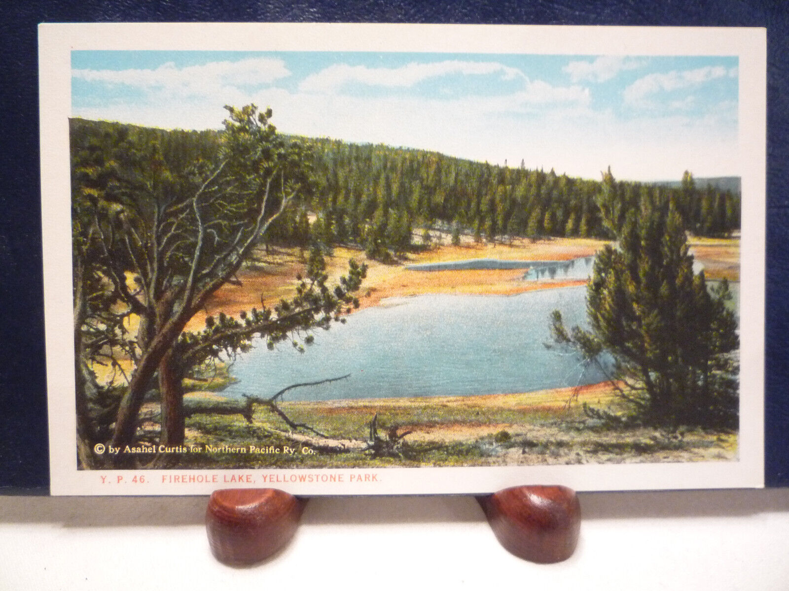 1922 YELLOWSTONE postcard #YP46 Firehole Lake ~ by Asahel Curtis for NPRY