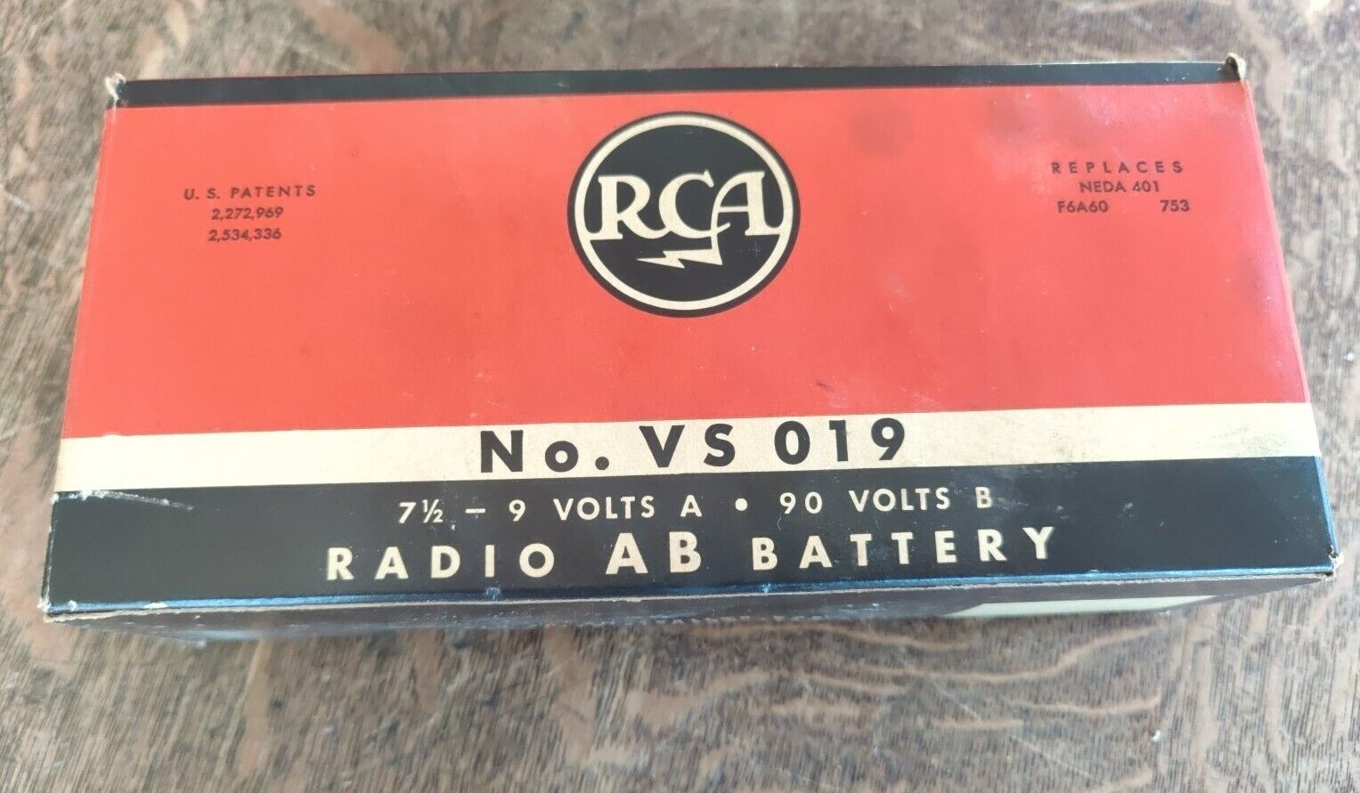 Vintage RCA Radio AB Battery No. VS 019