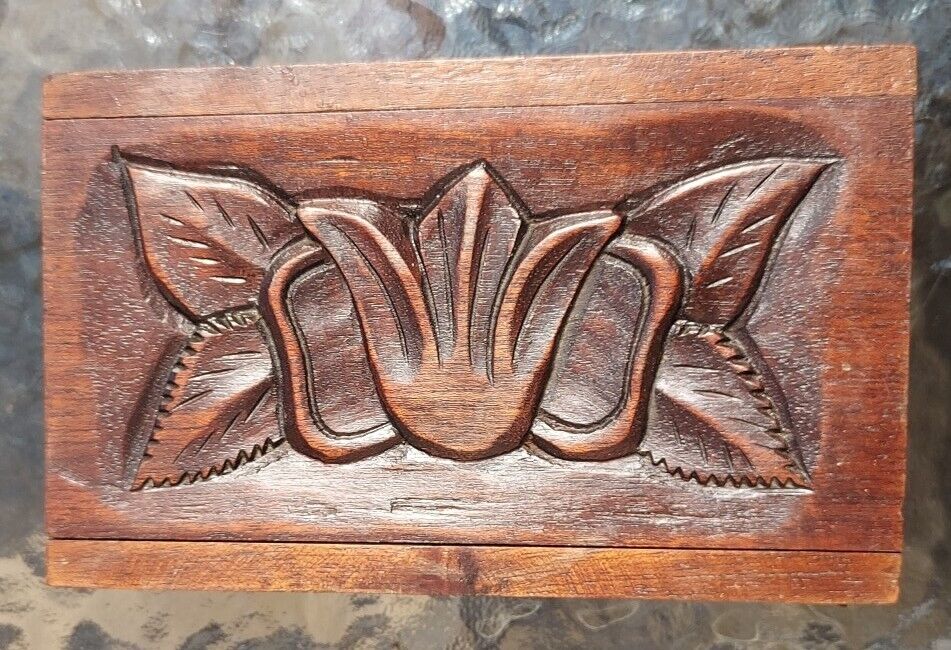 Vintage Honduras hand Carved Wooden Box, Jewlery, Trinkets 7\