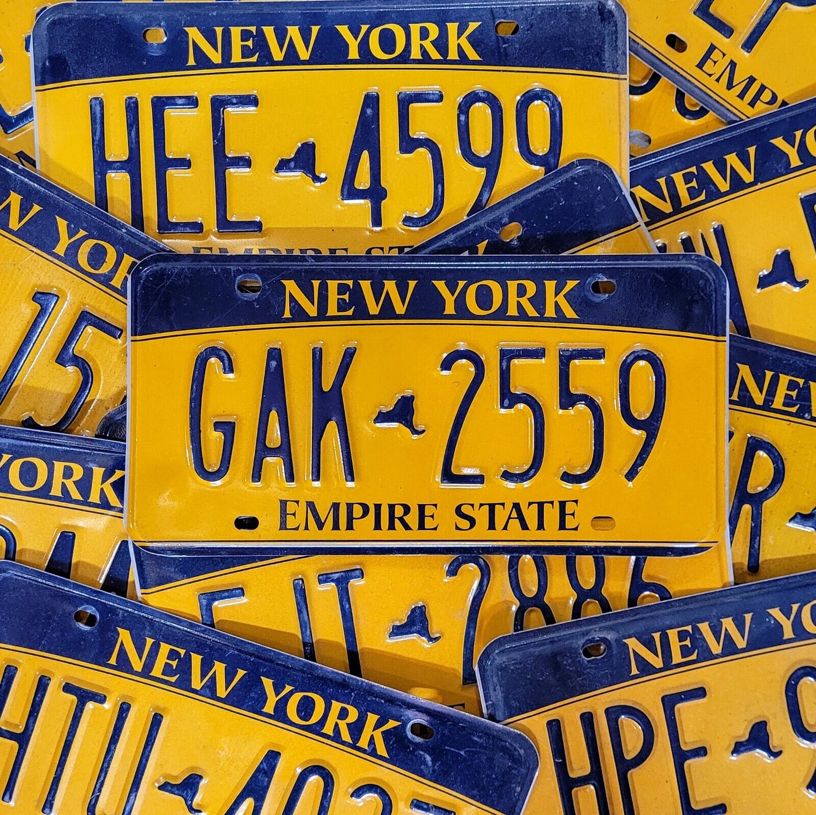 NEW YORK LICENSE PLATE  🔥FREE SHIPPING🔥~ 1 w/RANDOM LETTERS & NUMBERS