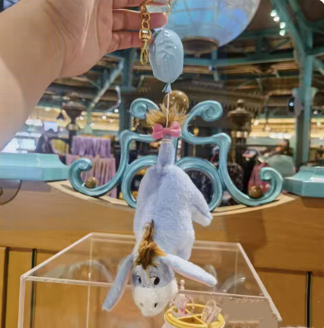 Authentic Disney Winnie The Pooh eeyore Balloon Plush Charm Keychain Pendant