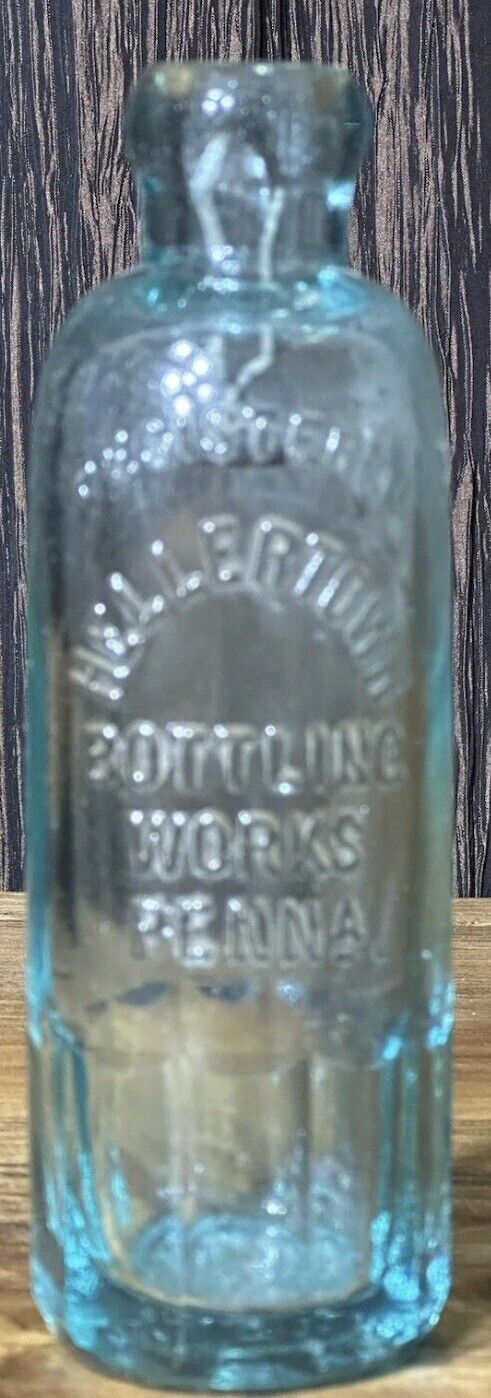 Antique pre 1900s Hellertown, Pennsylvania Soda Bottling works PENNa, w/plunger