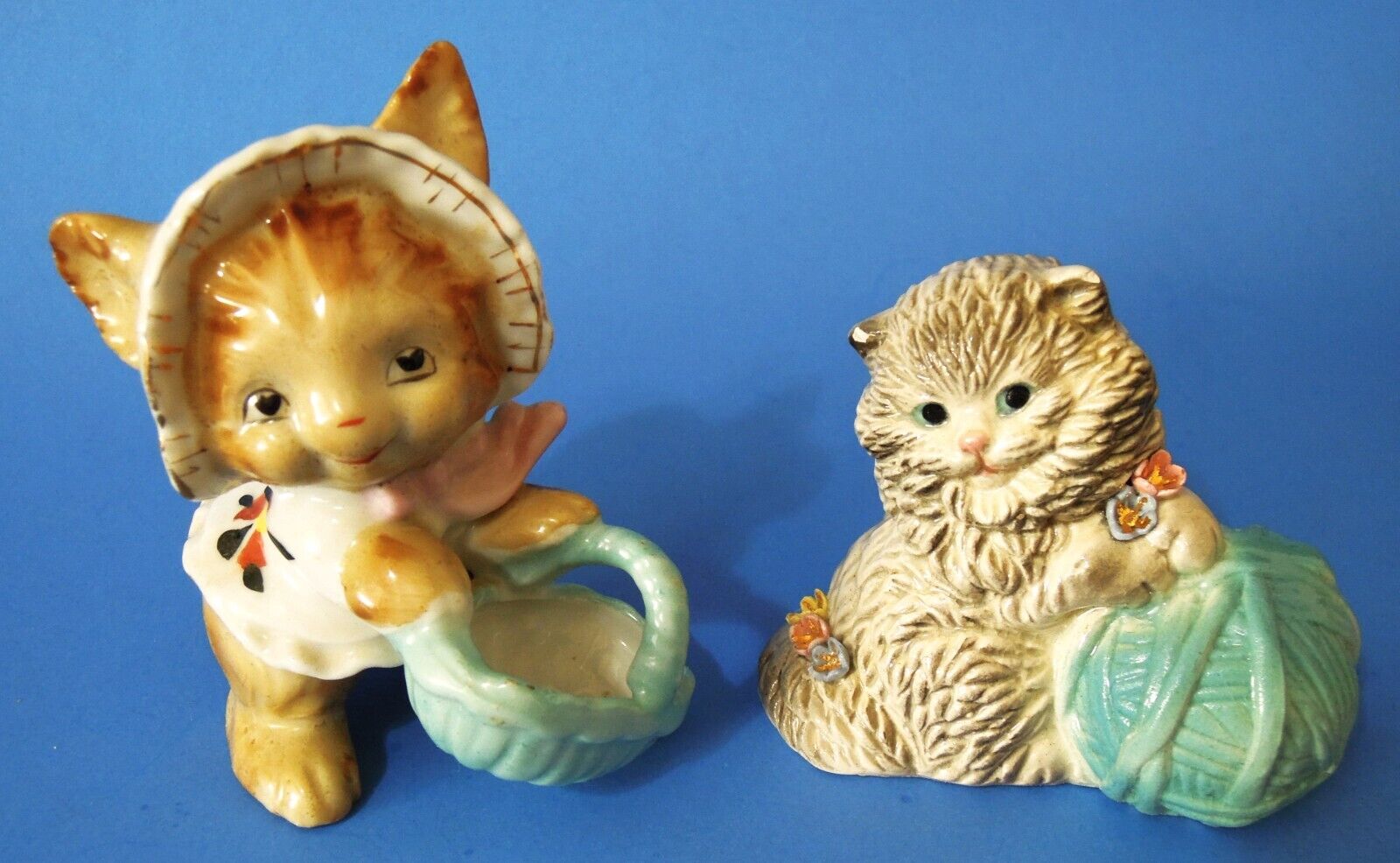 2 Vintage 1930\'s CAT Figurines Porcelain - Japan