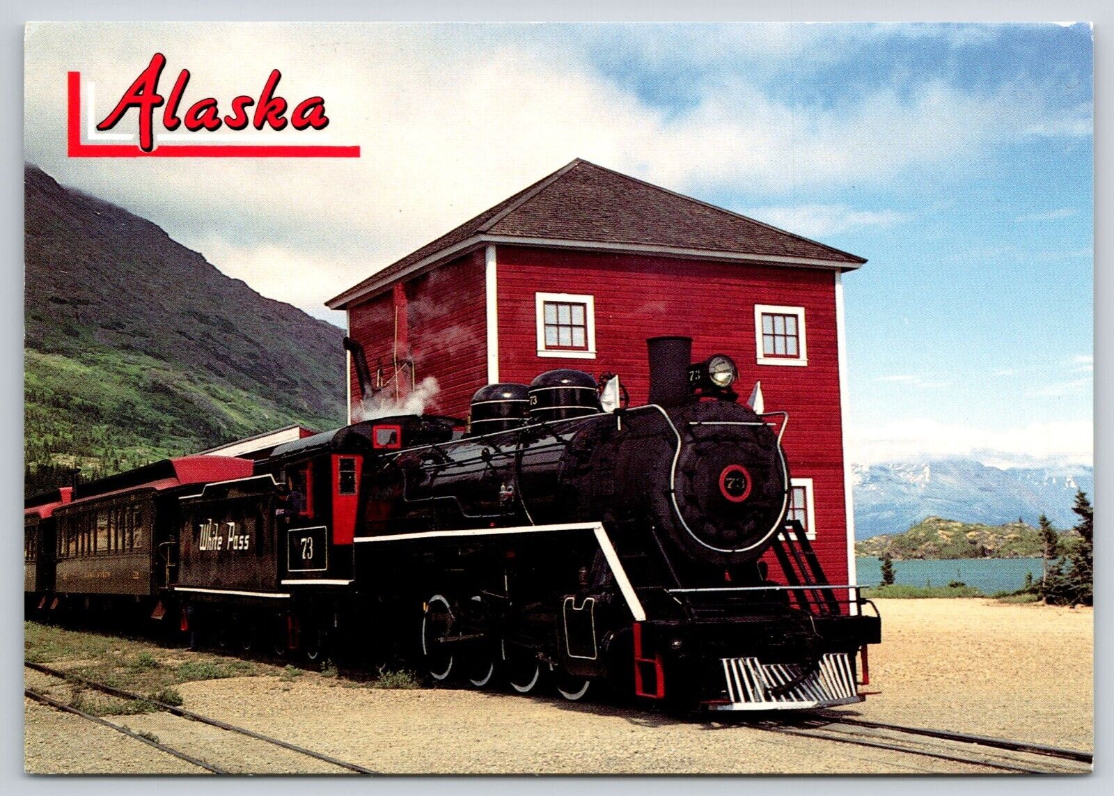 Scenic White Pass and Yukon Route Railroad Steam Locomotive Alaska 6x4 Postcard