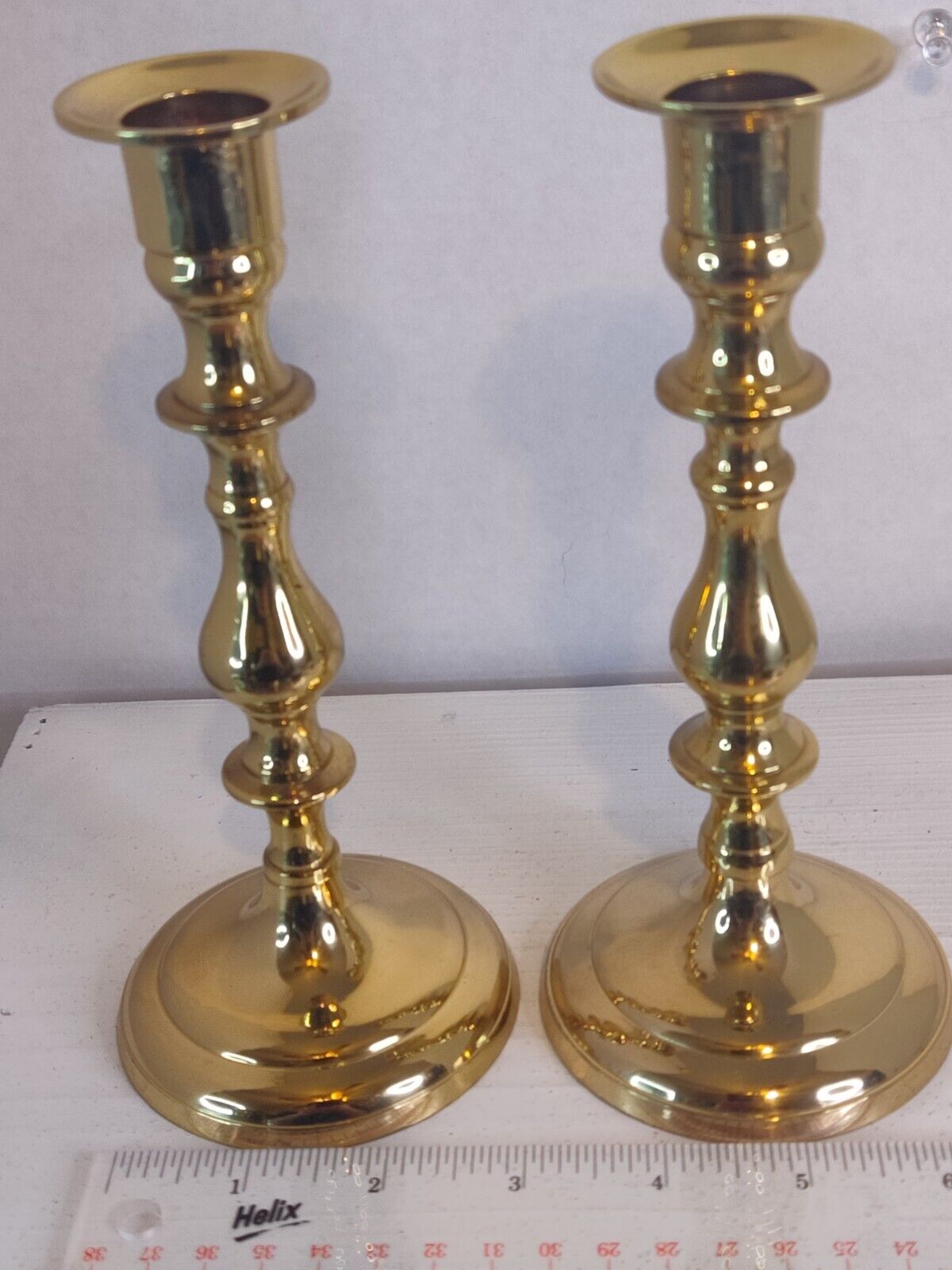 VTG Pair Of Decorative  Brass Candle Holders 7” Made In India